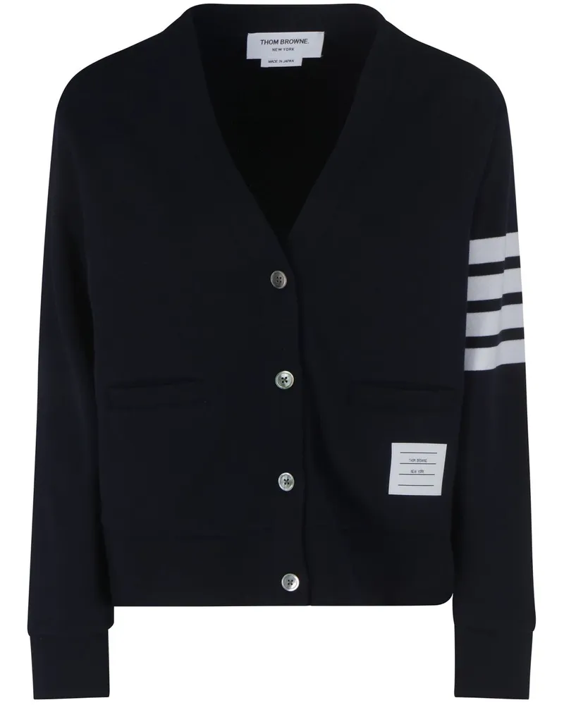 Thom Browne Cardigan mit gestreiften Ärmeln - Blau Blau