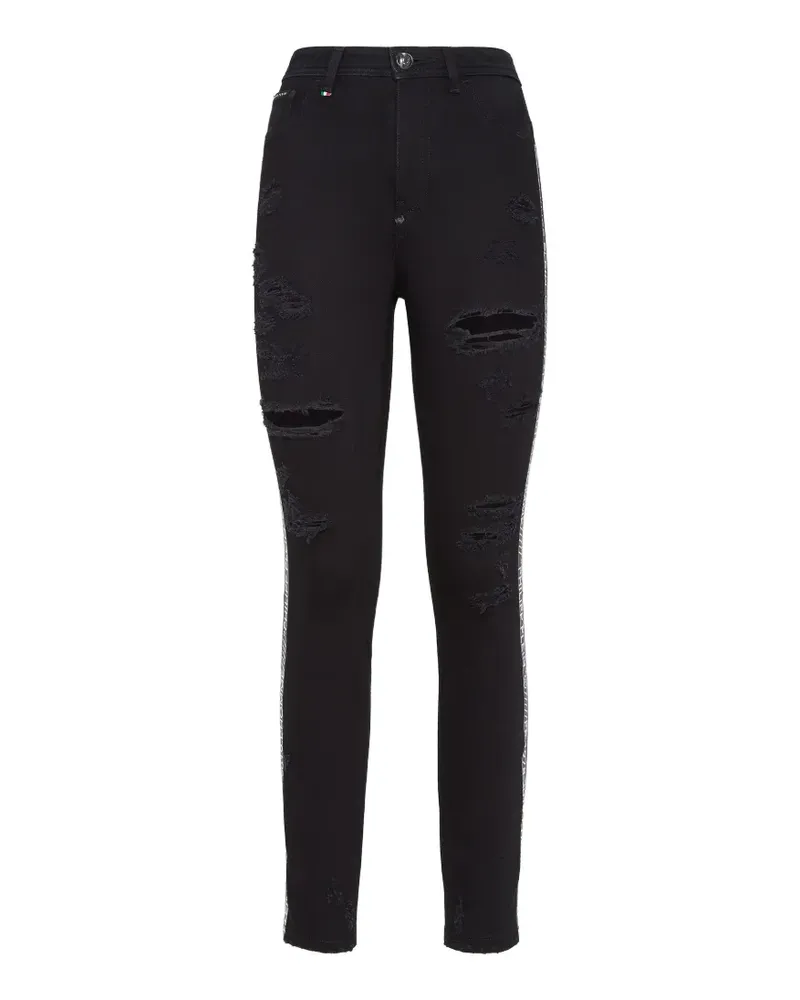 Philipp Plein Skinny-Jeans im Distressed-Look - Schwarz Schwarz