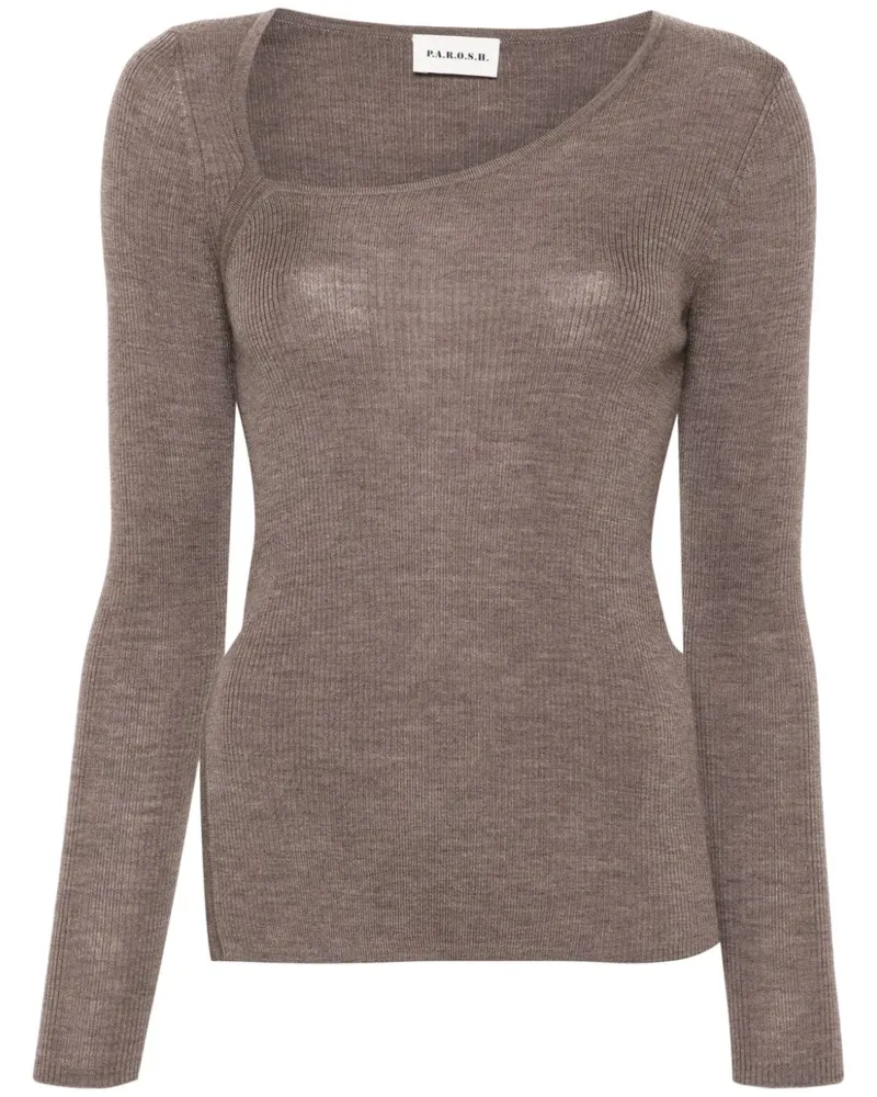 P.A.R.O.S.H. Gerippter Pullover - Braun Braun