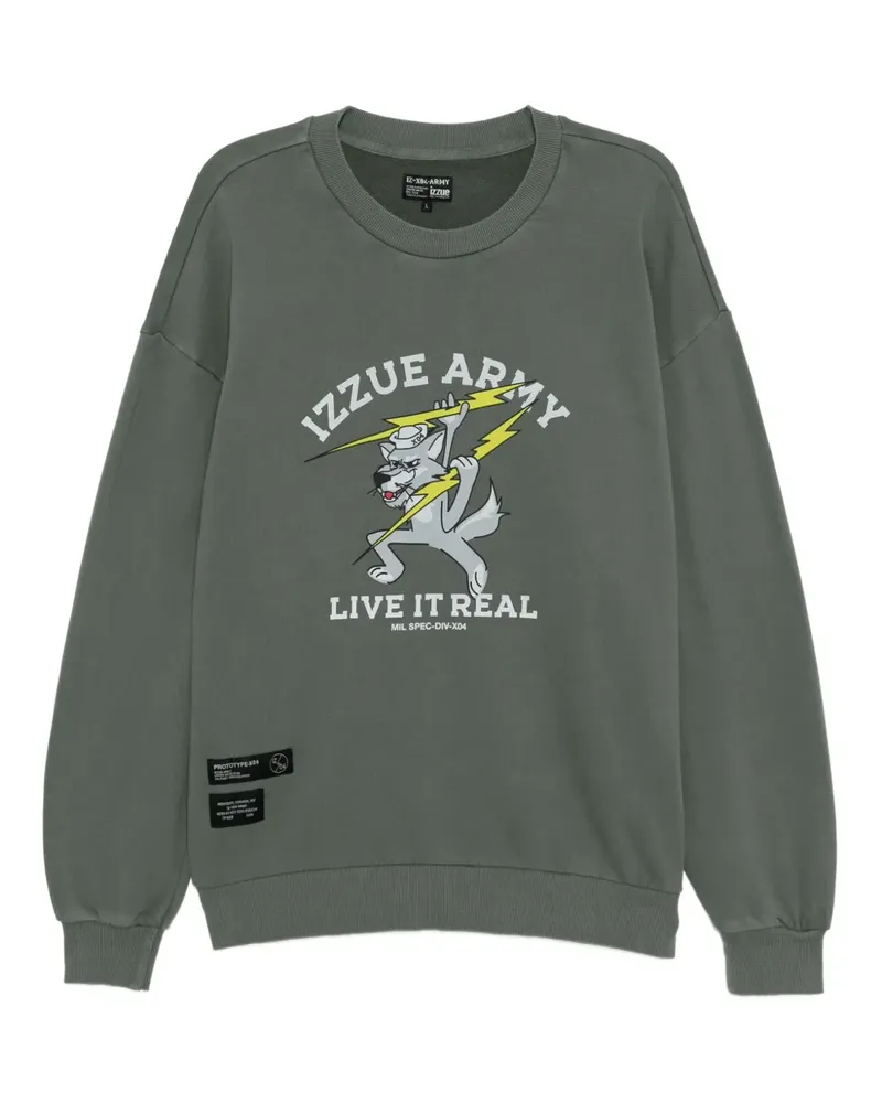 Izzue Sweatshirt mit grafischem Print - Grün Grün