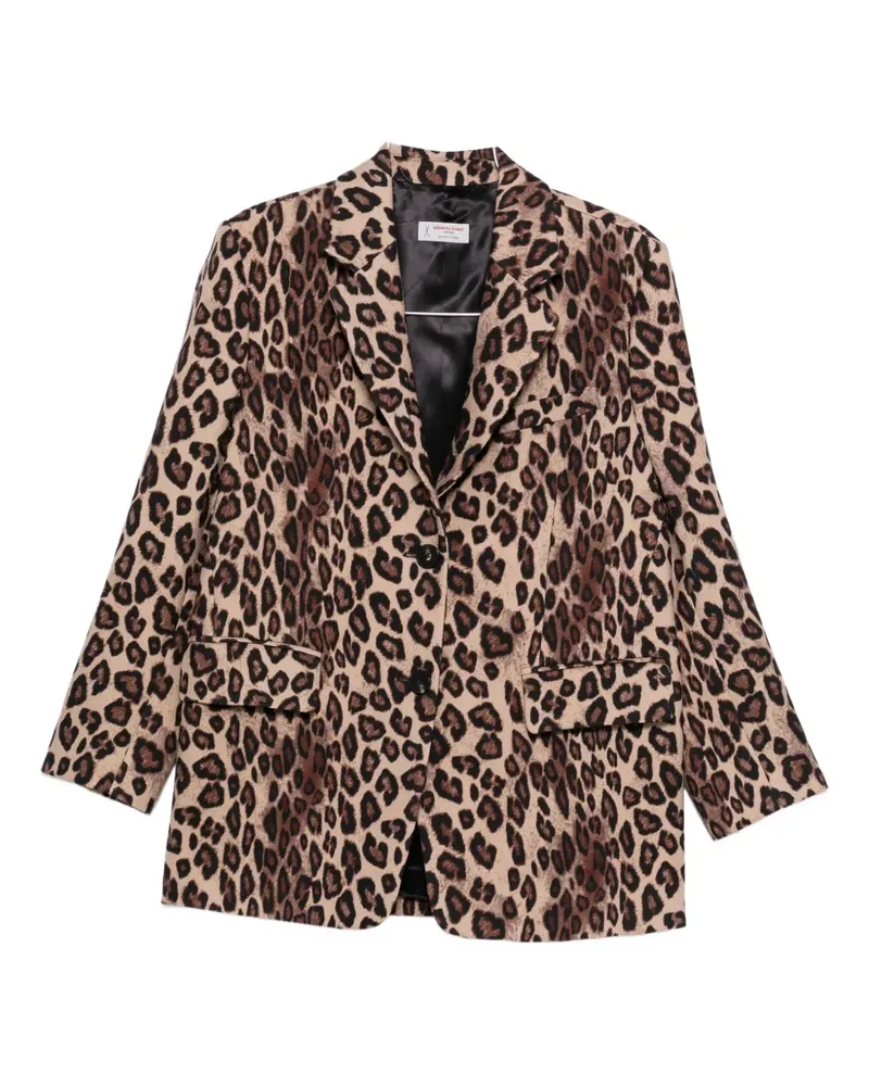 Alberto Biani leopard-print blazer - Braun Braun