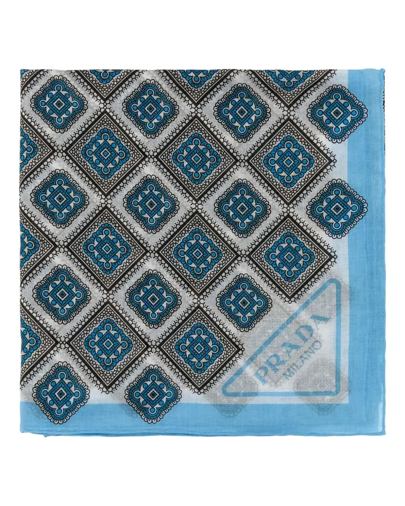 Prada Schal mit geometrischem Muster - Blau Blau