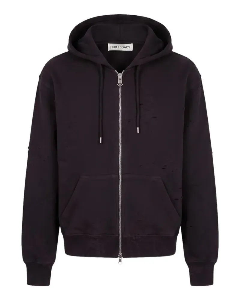 Our Legacy Mischief distressed cropped hoodie - Braun Braun
