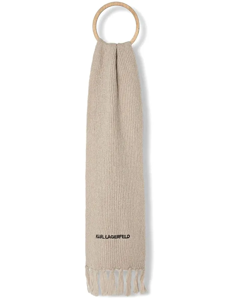 Karl Lagerfeld Schal mit Logo-Stickerei - Nude Nude