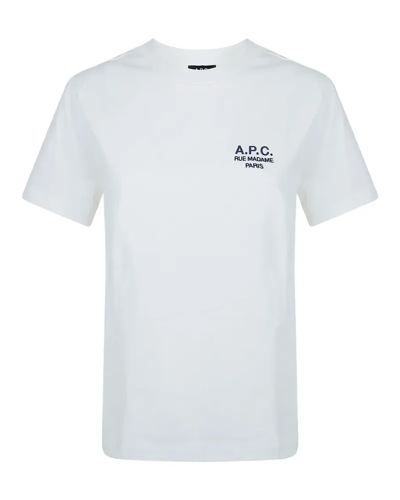 A.P.C. T-Shirt mit Logo-Stickerei - Weiß Weiß