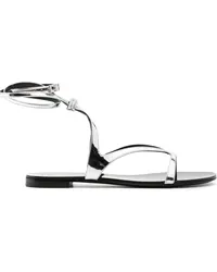 Alexandre Vauthier Flache Sandalen mit Kristallen Silber