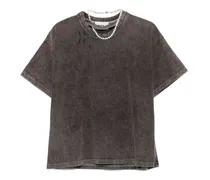 T-Shirt mit Acid-Wash-Effekt - Schwarz
