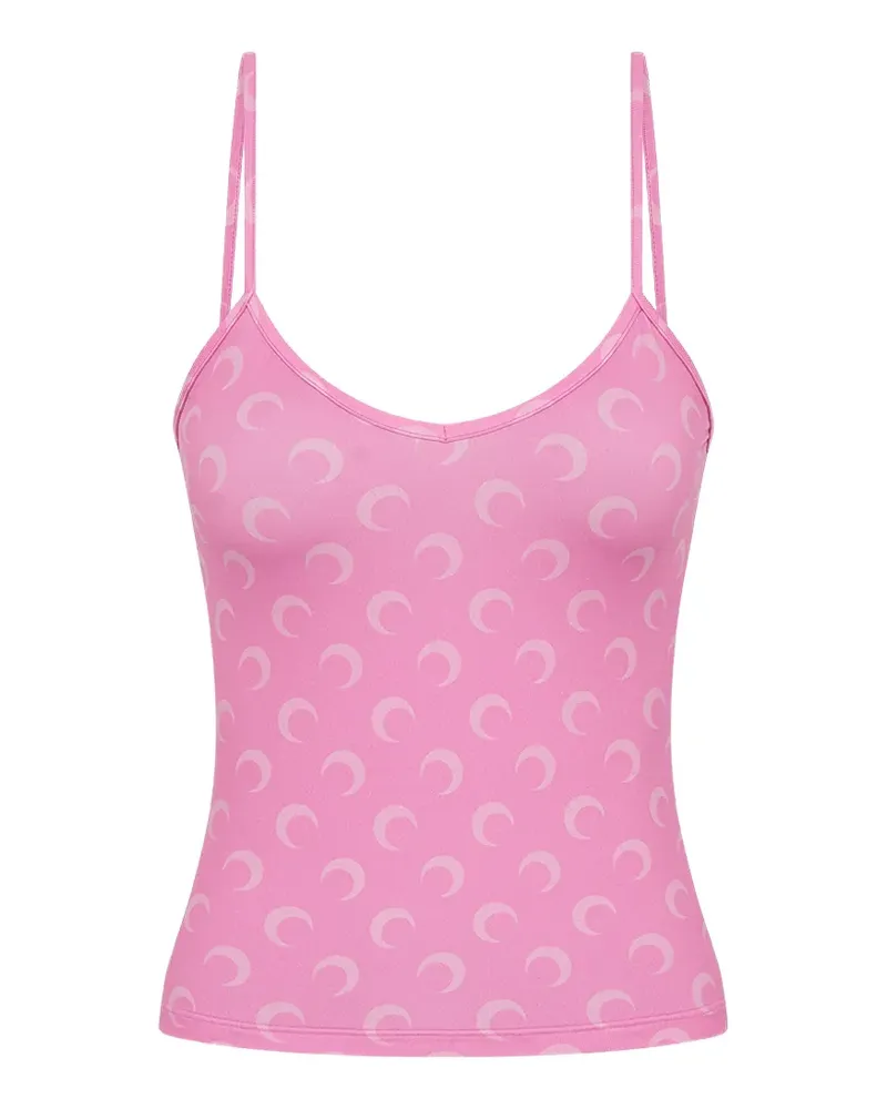 Marine Serre Jerseyoberteil mit Moon-Print - Rosa Rosa