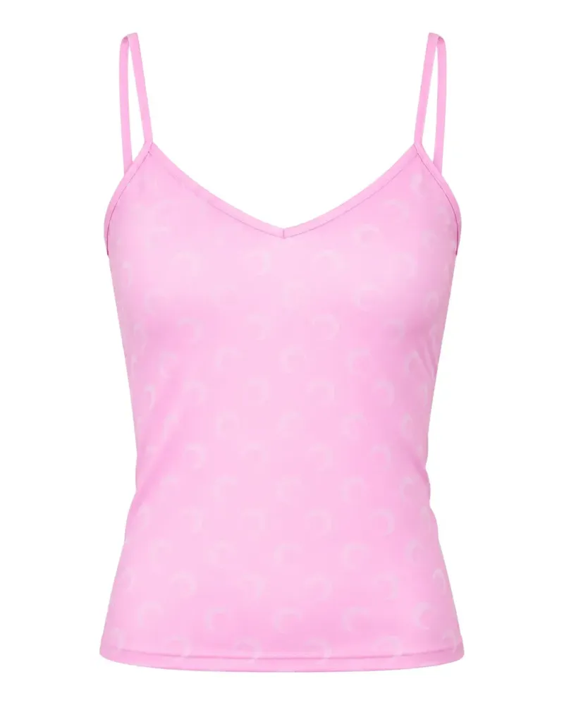 Marine Serre Moon-detail crop top - Rosa Rosa