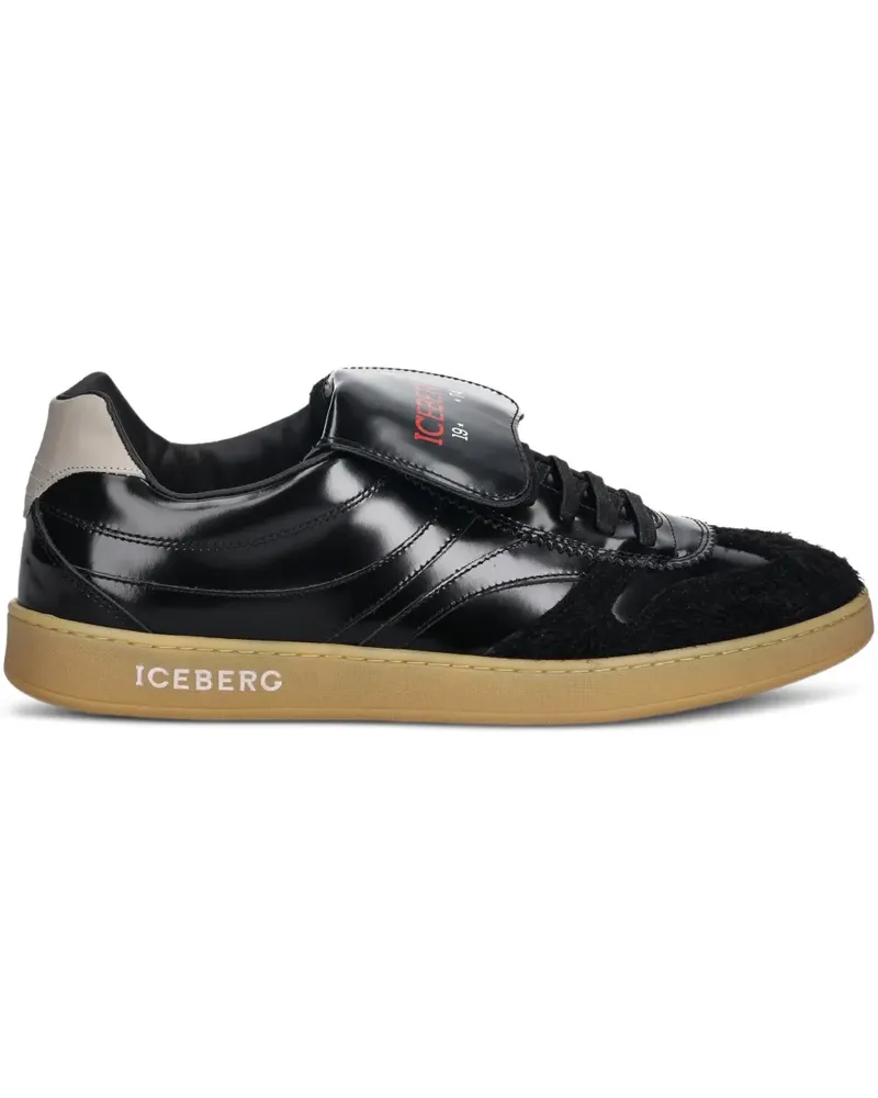 Iceberg logo-print lace-up sneakers - Schwarz Schwarz