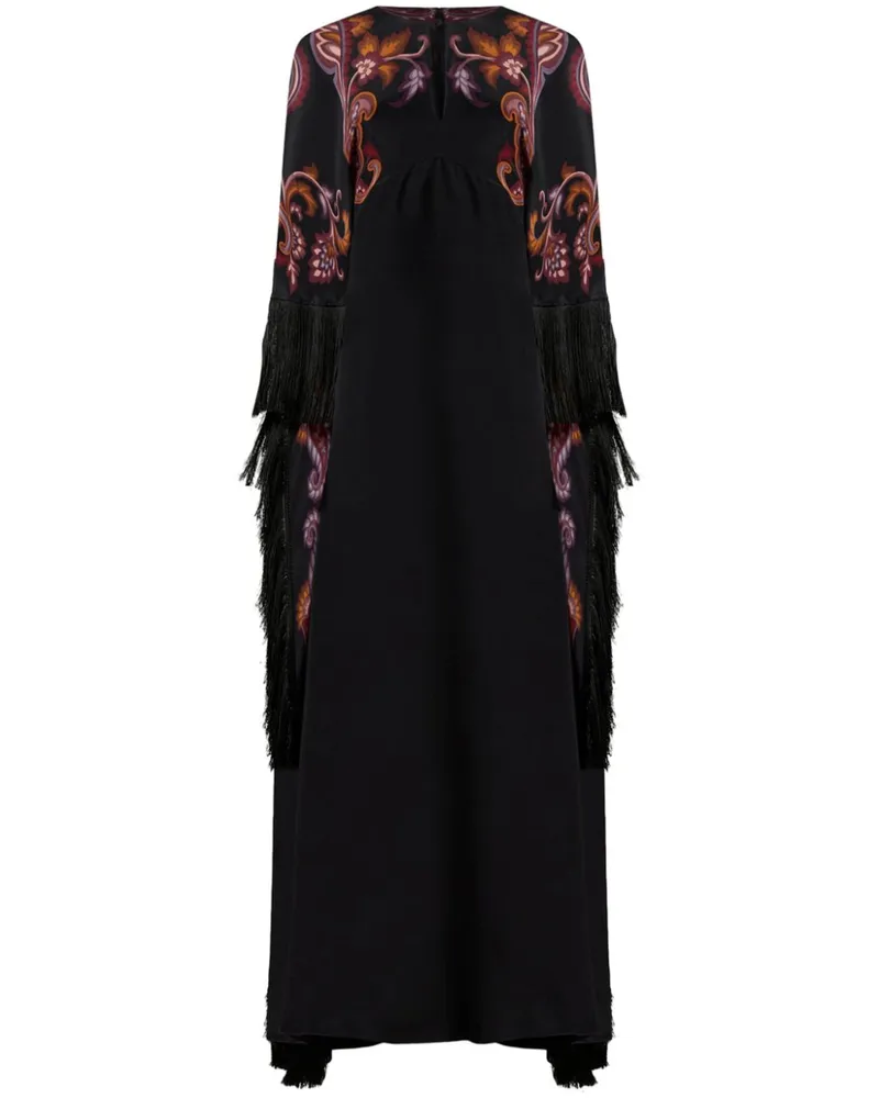 Etro Seidenkleid mit Print - Schwarz Schwarz