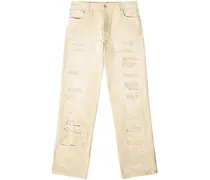 Gerade Jeans im Distressed-Look - Nude