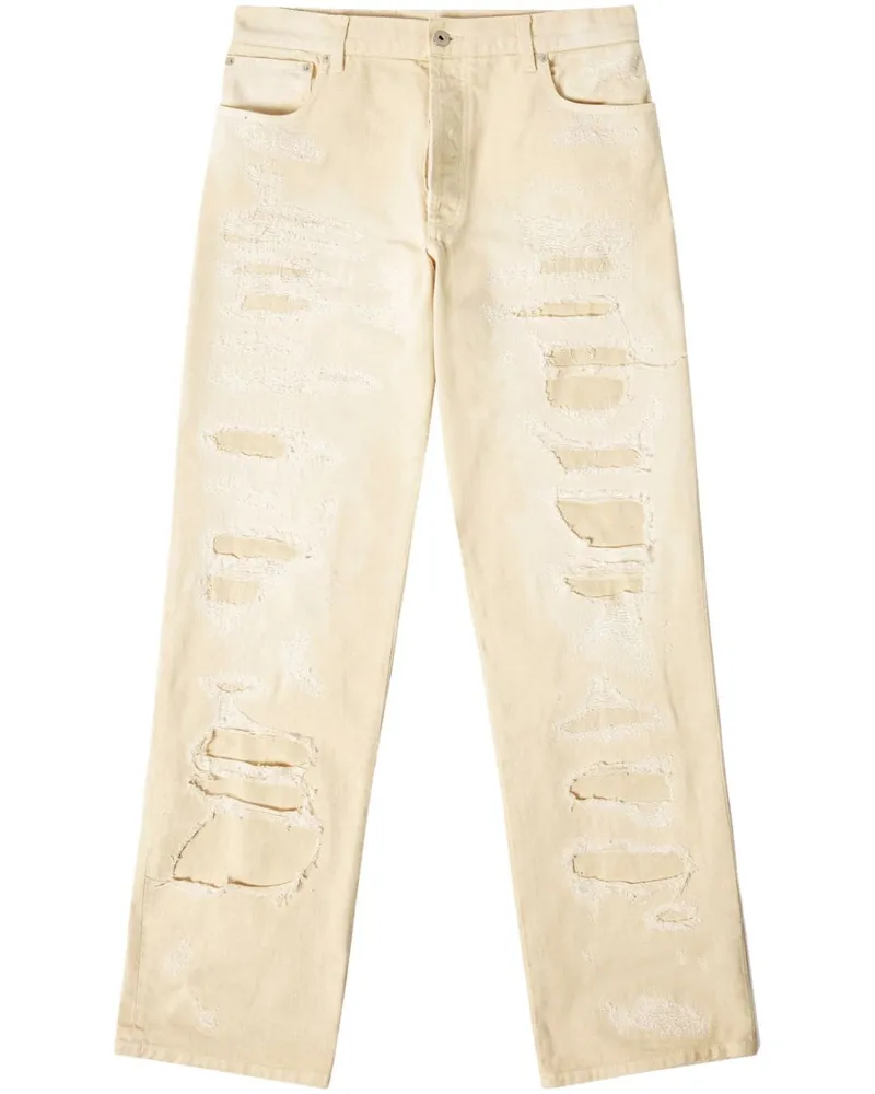 Heron Preston Gerade Jeans im Distressed-Look Nude