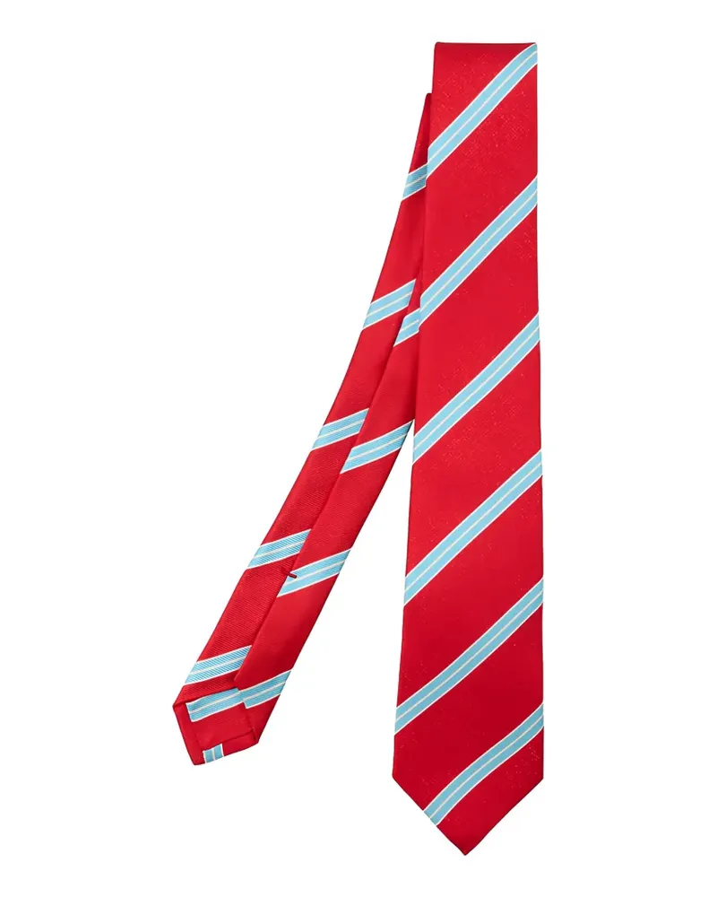 Kiton Seidenkrawatte mit diagonalen Streifen - Rot Rot
