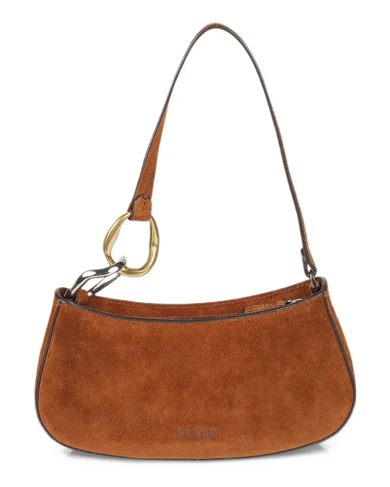 STAUD Ollie suede chain-link shoulder bag - Braun Braun