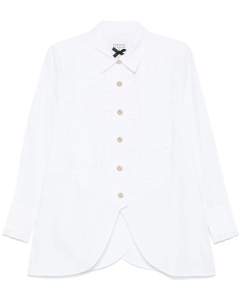 Edward Achour Hemd mit Rüschendetail - Weiß Weiß