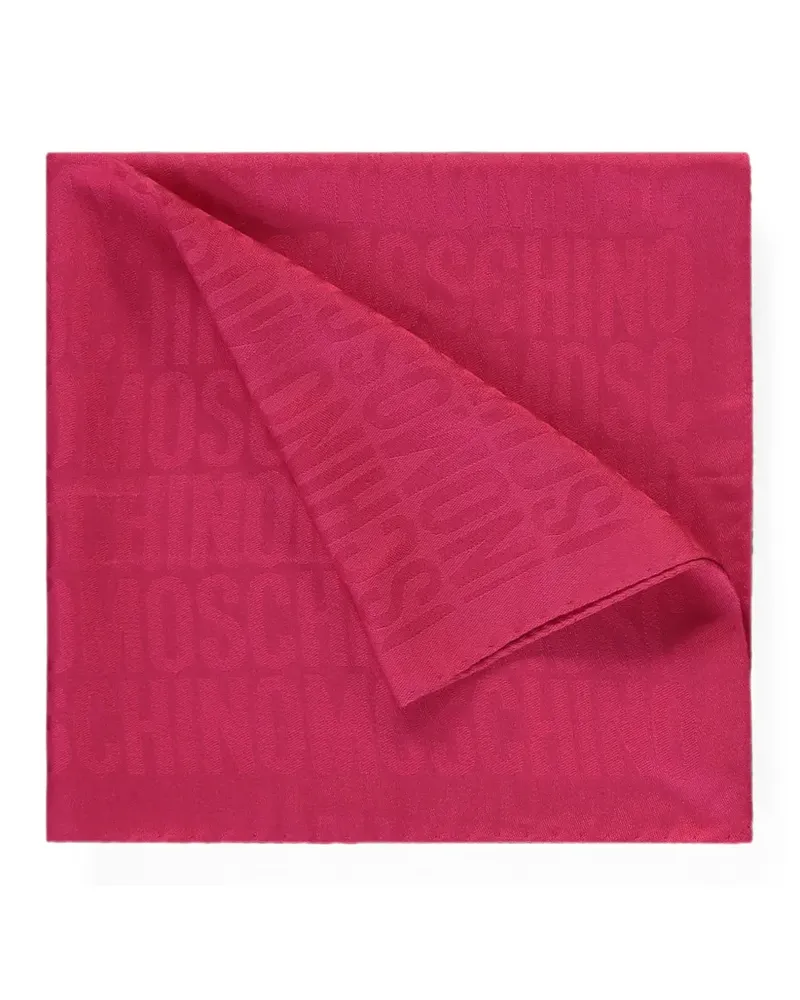 Moschino logo-jacquard silk scarf - Rosa Rosa