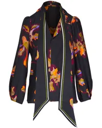 Dorothee Schumacher Seidenbluse mit Blumen-Print Schwarz