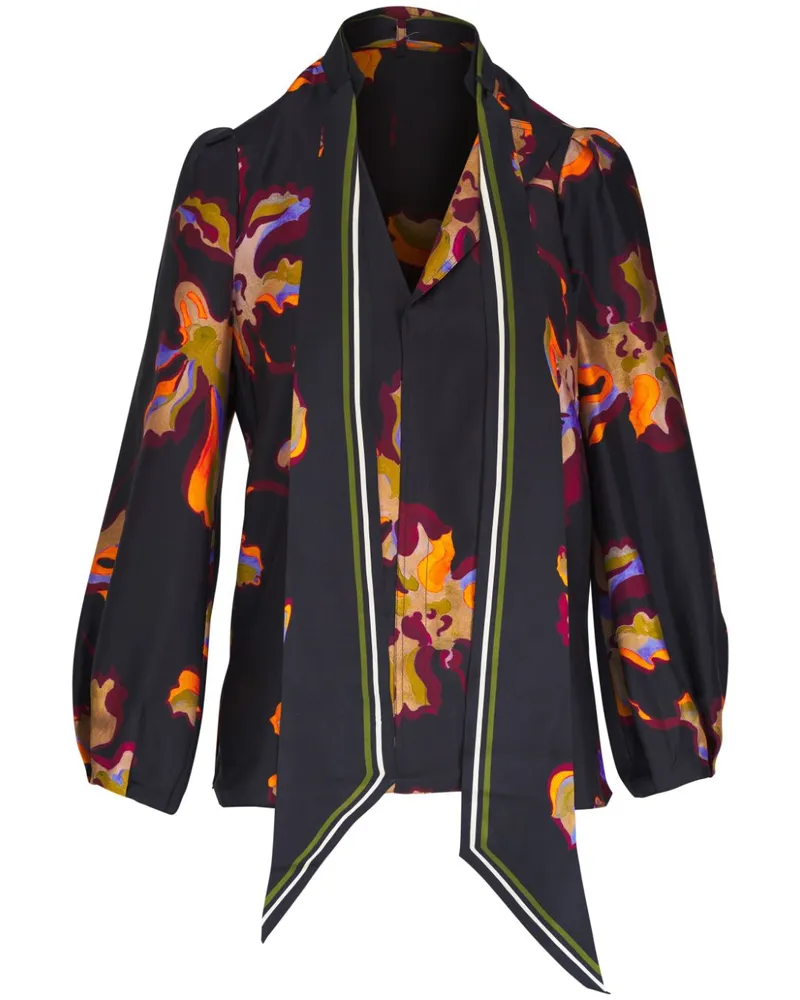 Dorothee Schumacher Seidenbluse mit Blumen-Print Schwarz