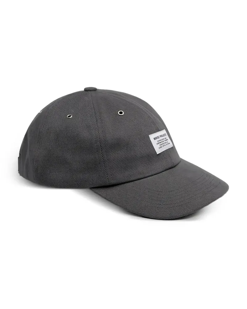 Norse Projects Bull logo-patch twill cap - Grau Grau