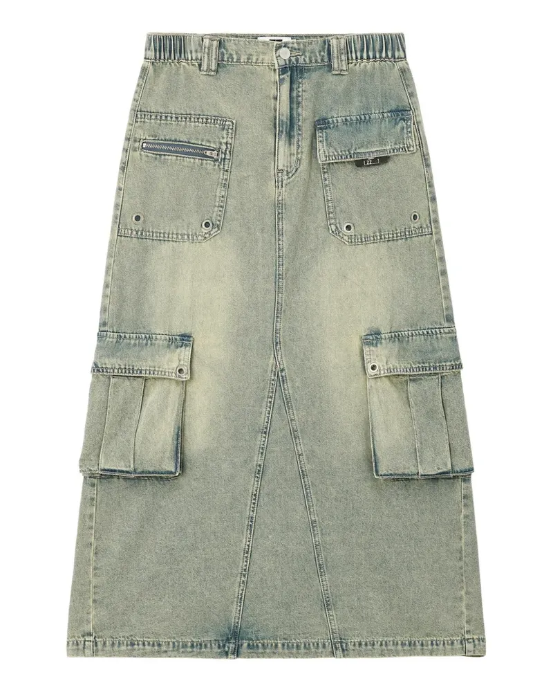Izzue acid-wash cargo skirt - Blau Blau
