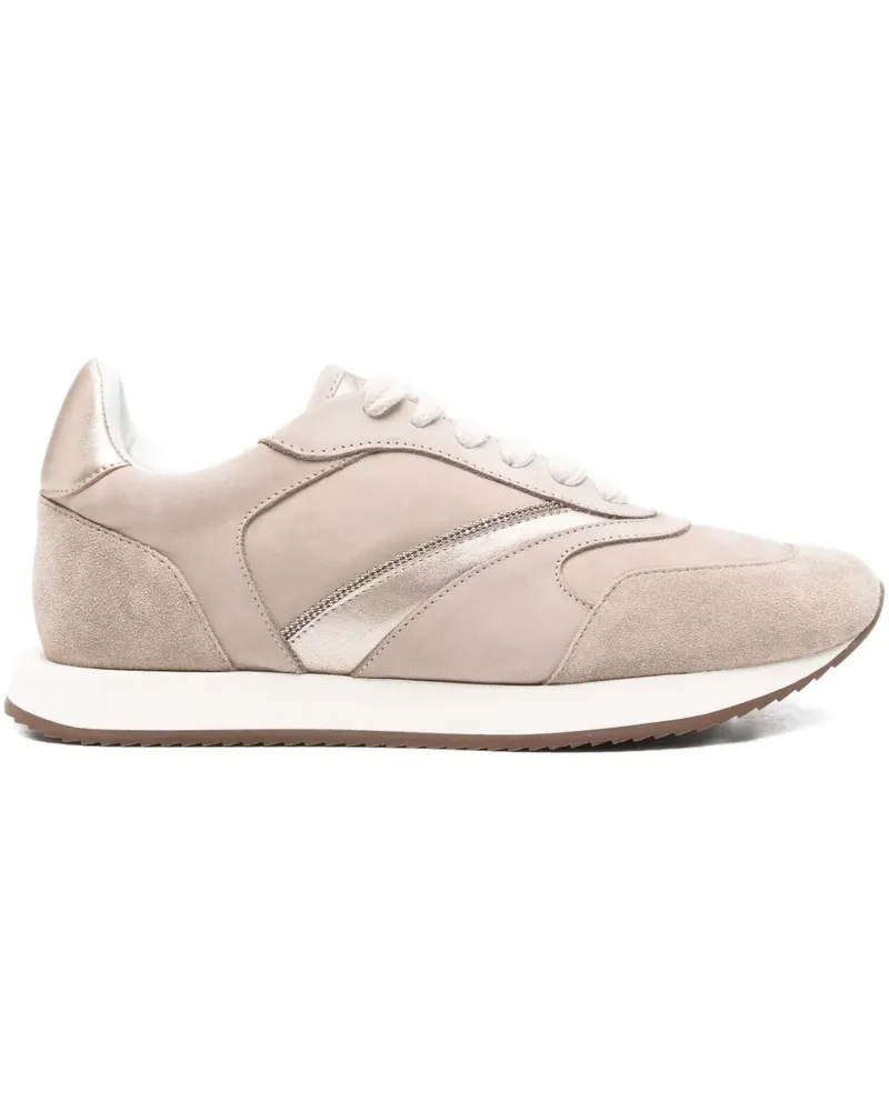 Peserico Sneakers mit Metallic-Einsätzen - Nude Nude