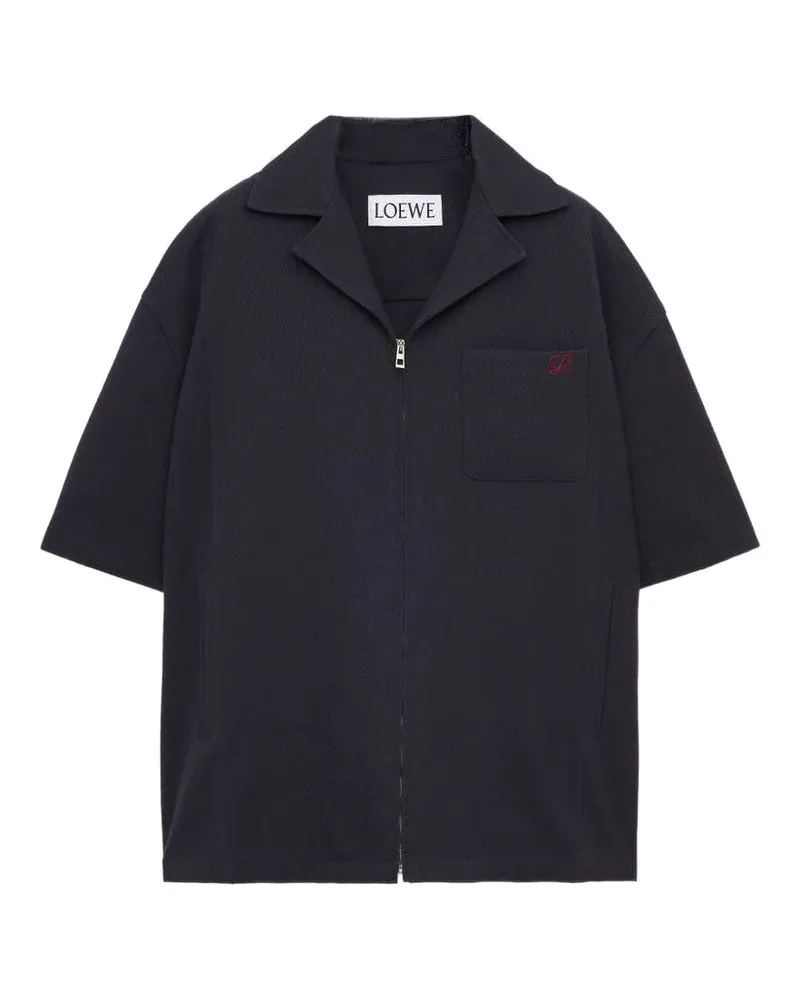 Loewe logo-embroidered shirt - Blau Blau