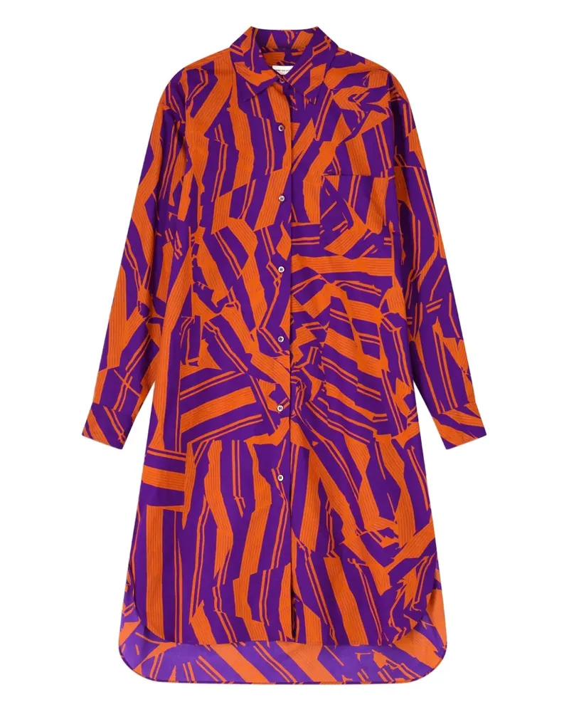 Dries van Noten Gestreiftes Hemdkleid - Violett Violett