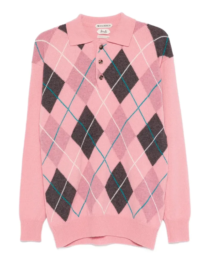 J.W.Anderson Poloshirt mit Argyle-Muster - Rosa Rosa