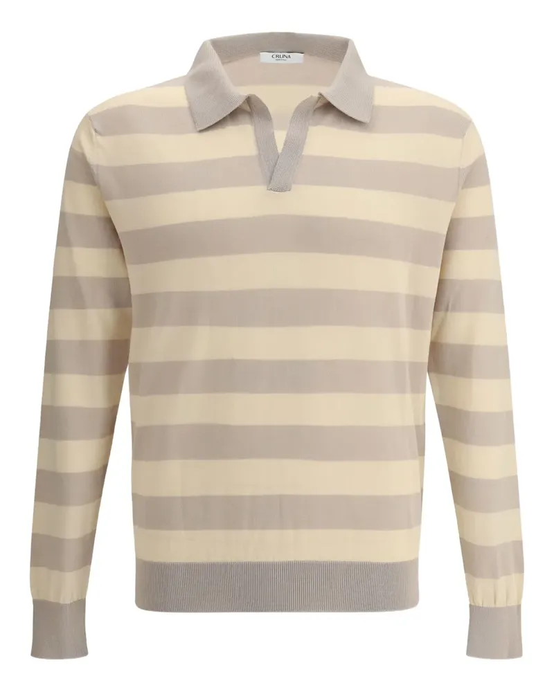 CRUNA Gestreiftes Portofino Poloshirt - Gelb Gelb