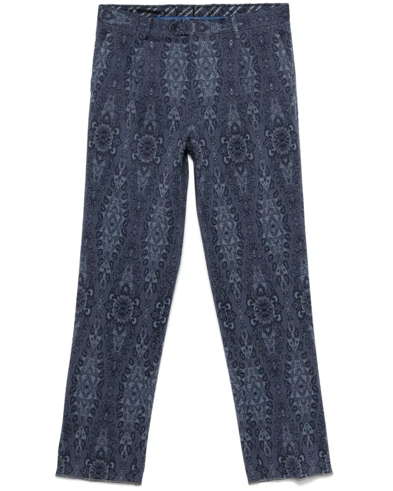 Etro Hose mit Jacquardmuster - Blau Blau