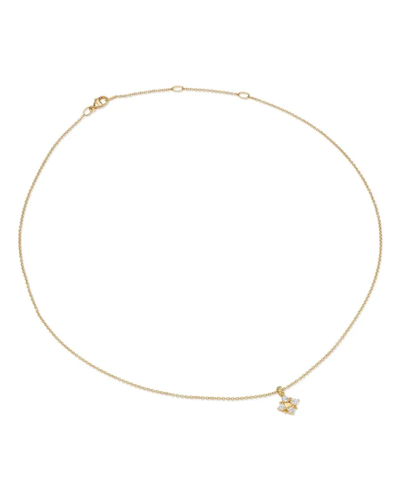 David Yurman 18kt Modern Renaissance Pyramid Gelbgoldhalskette mit Diamantanhänger 1,1mm Gold