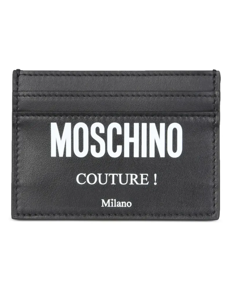Moschino Kartenetui mit Logo-Print - Schwarz Schwarz