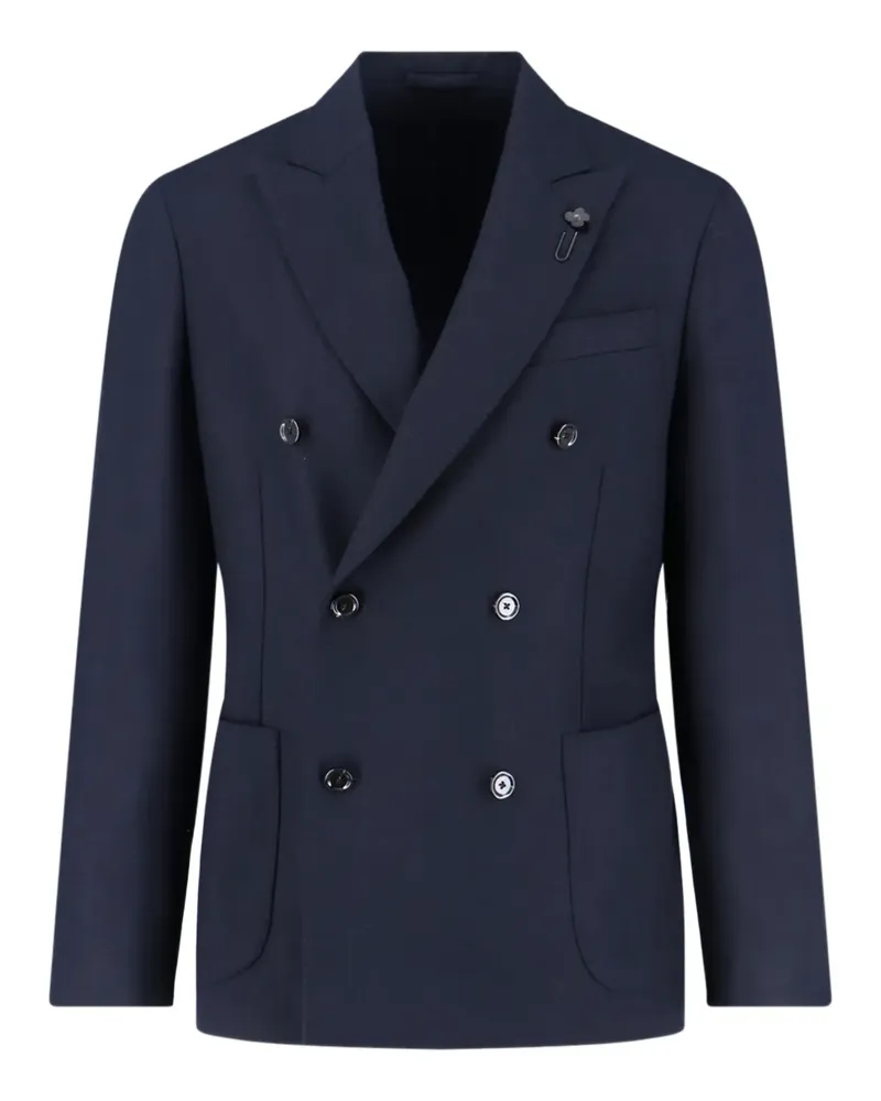 LARDINI wool double-breasted blazer - Blau Blau