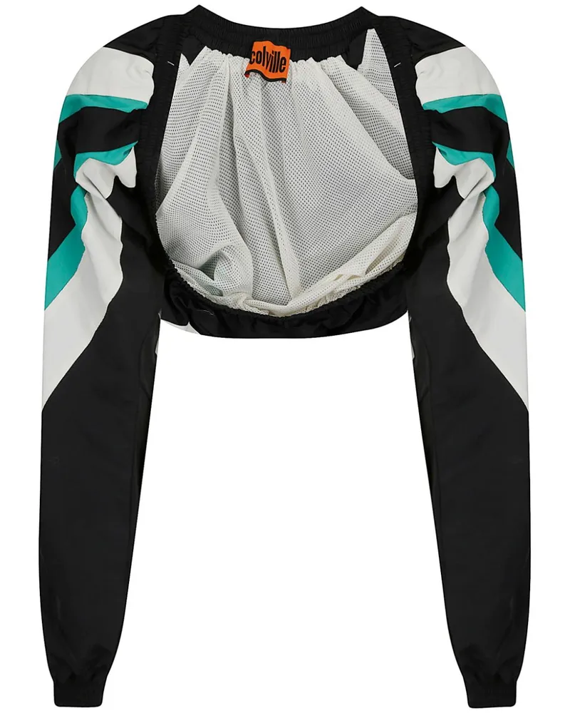 Colville x Diadora Cropped-Jacke mit Logo - Schwarz Schwarz