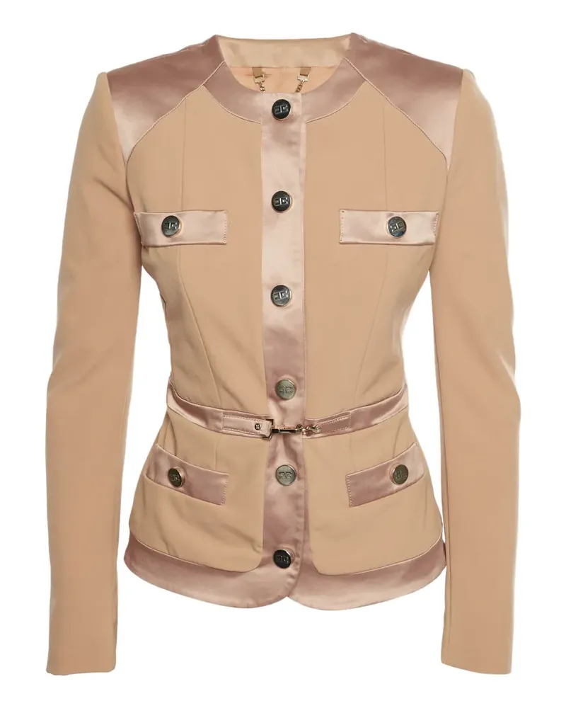 Elisabetta Franchi button-front fitted blazer - Nude Nude