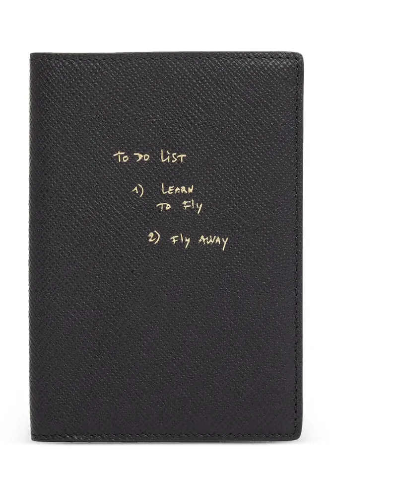 Smythson x Thomas Lélu Panama leather passport cover - Schwarz Schwarz