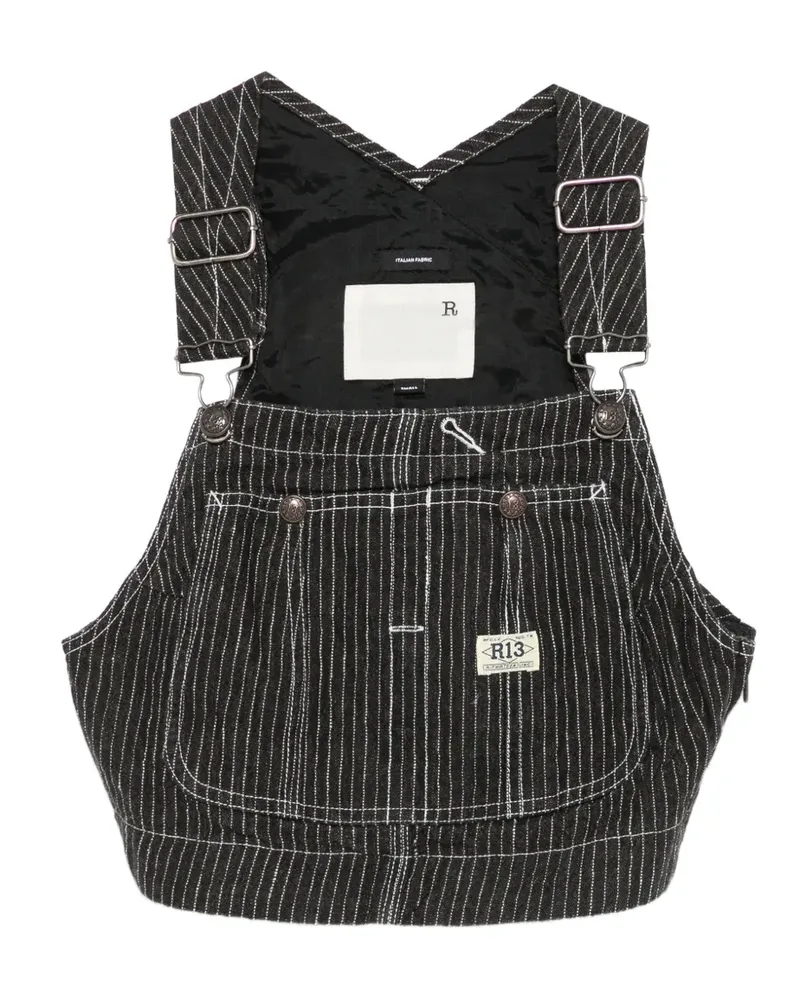 R13 pinstripe overalls - Schwarz Schwarz