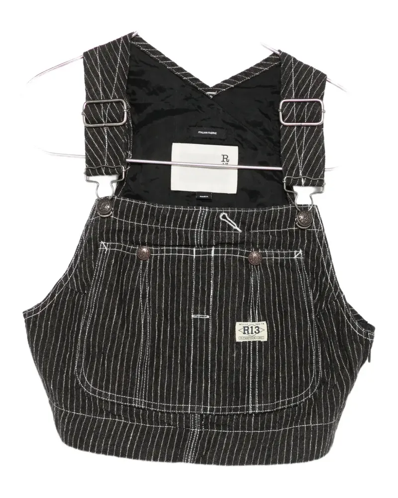 R13 pinstripe overalls - Schwarz Schwarz