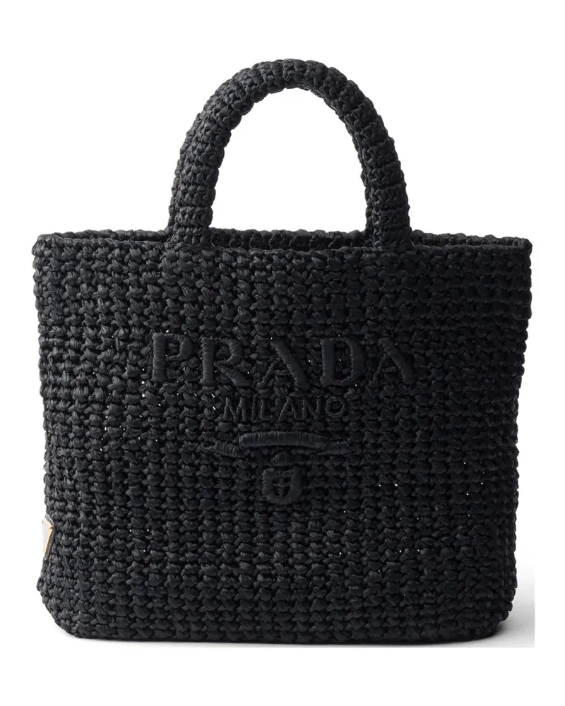 Prada small crochet tote bag - Schwarz Schwarz