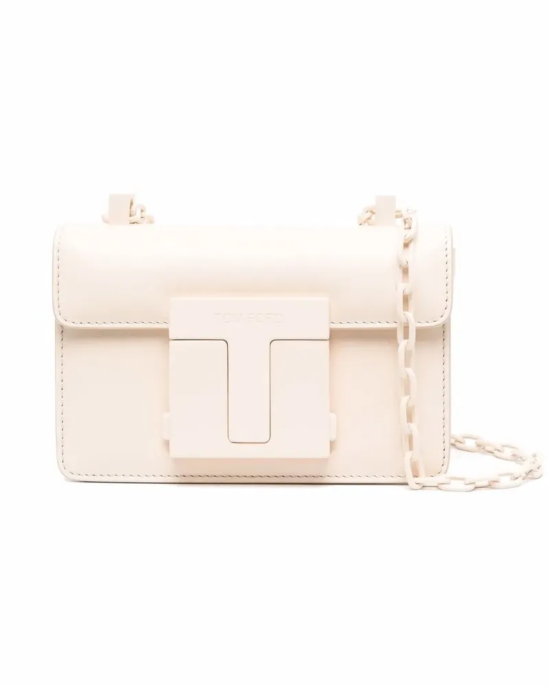 Tom Ford Schultertasche mit Logo-Schild - Nude Nude