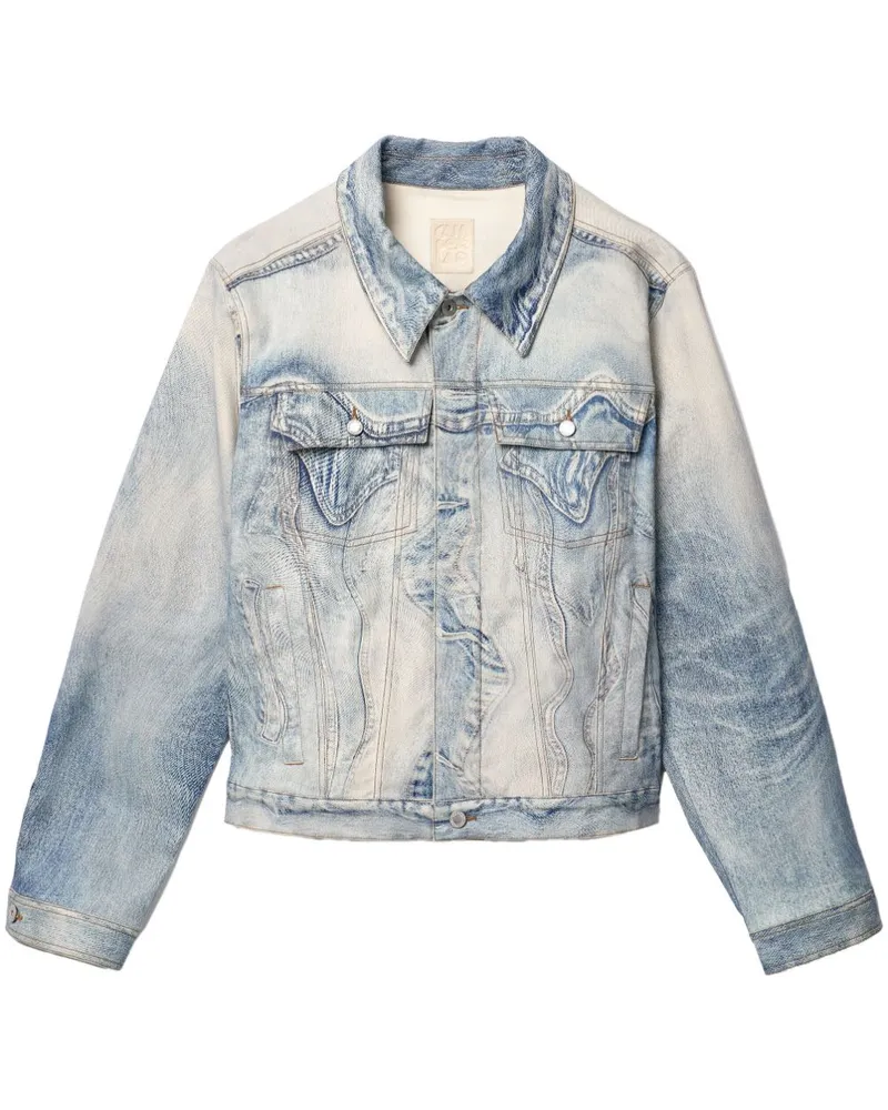Camper Jeansjacke mit Wirbel-Print - Blau Blau