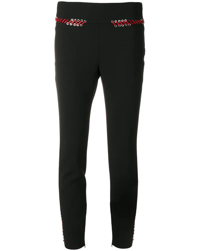 Alexander McQueen Skinny-Hose mit Schnürung - Schwarz Schwarz