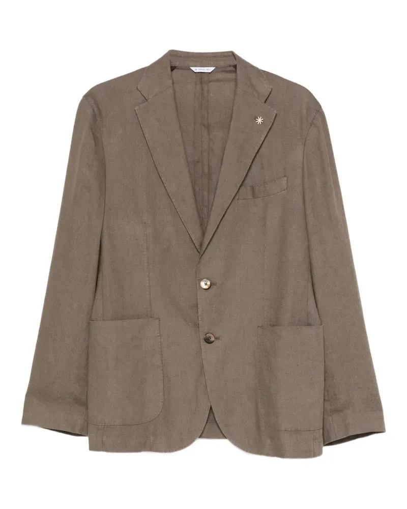 Manuel Ritz single-breasted patch-pocket suit - Braun Braun
