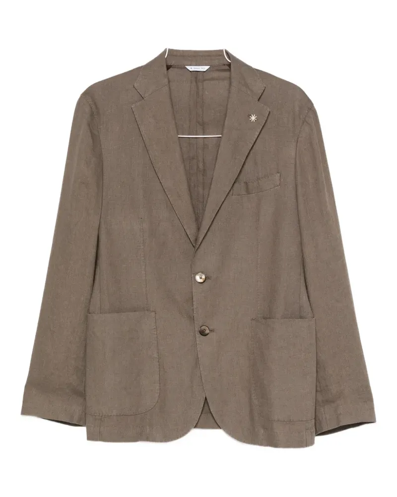 Manuel Ritz single-breasted patch-pocket suit - Braun Braun