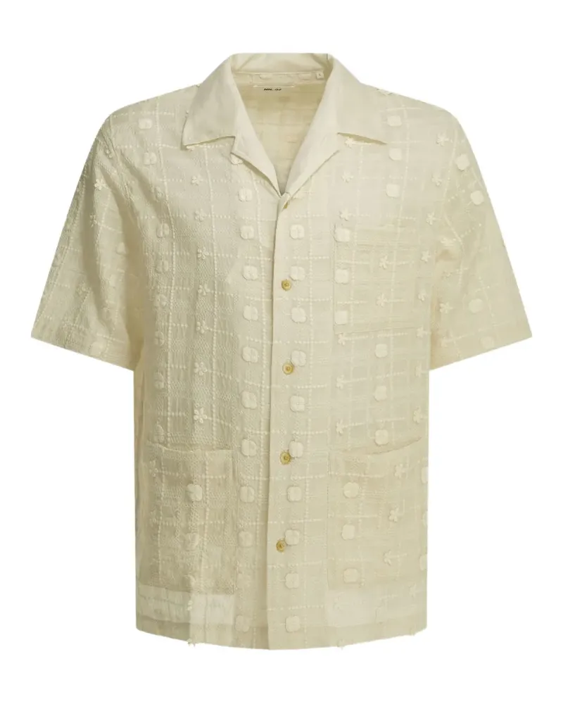 NN 07 Ben embroidered check-pattern shirt - Nude Nude