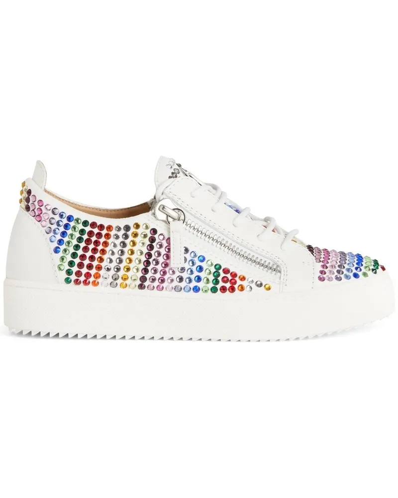 Giuseppe Zanotti Gail Strass Sneakers - Weiß Weiß