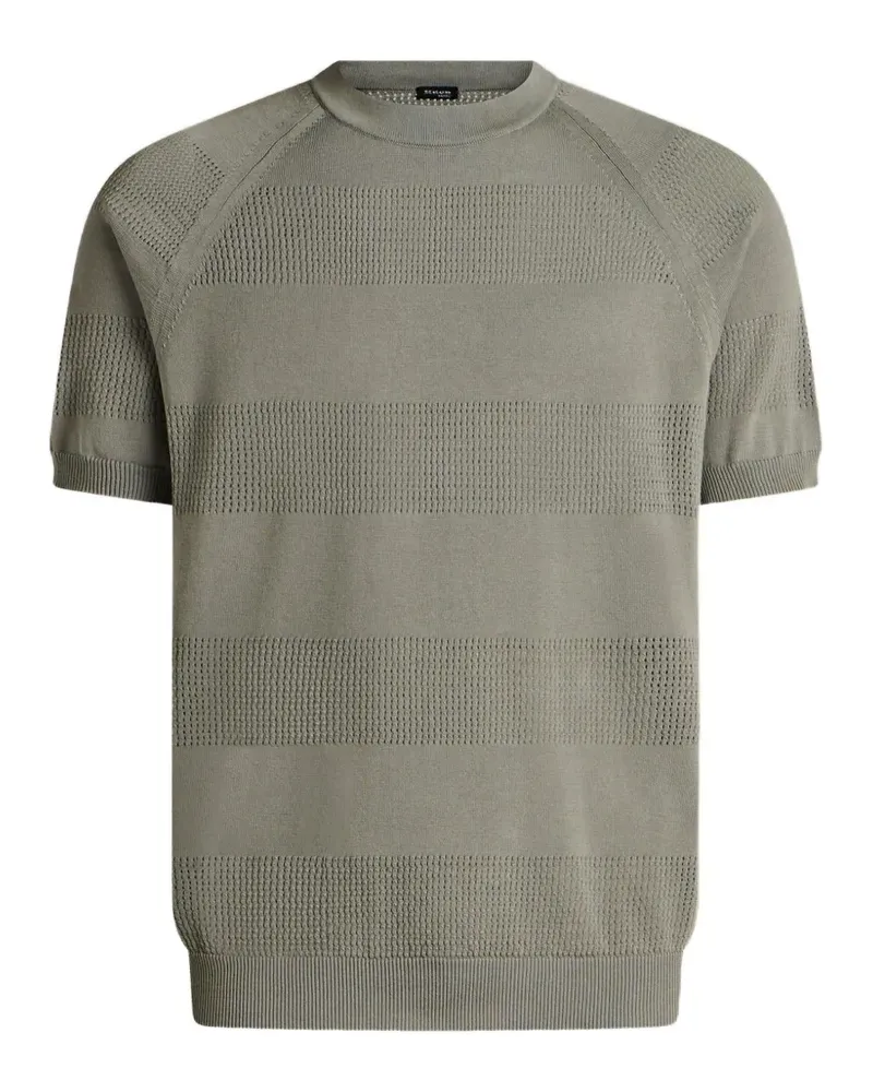 Kiton T-Shirt mit Lochstreifenmuster - Grau Grau