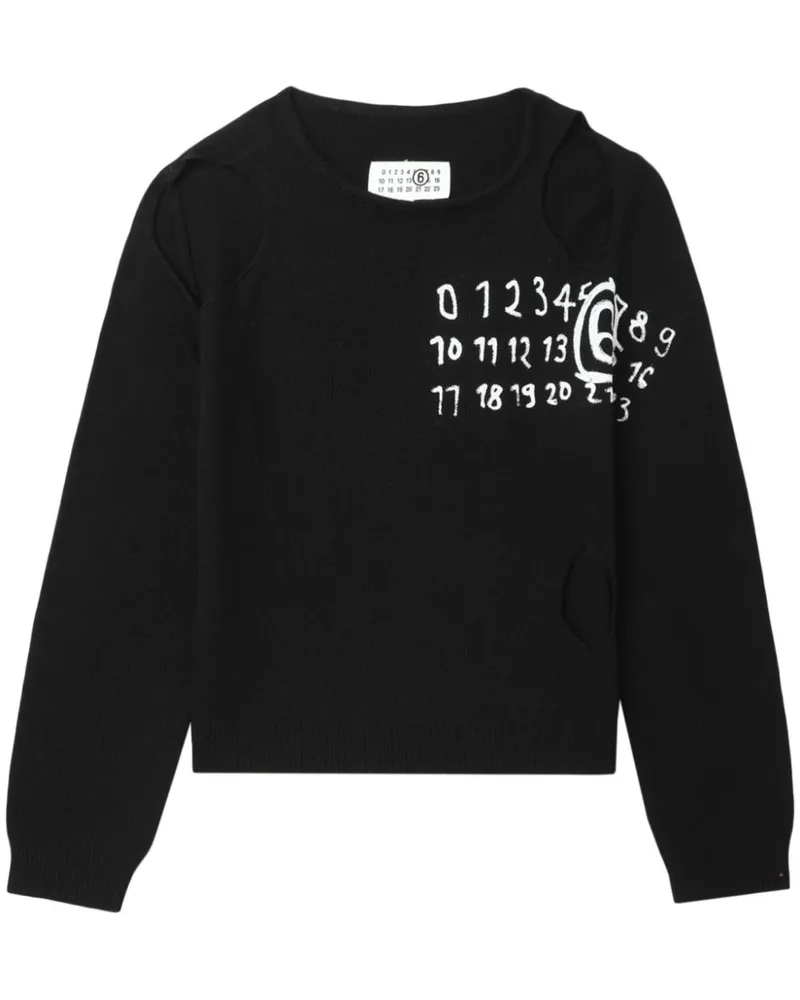 Maison Margiela Pullover mit Nummern-Print - Schwarz Schwarz