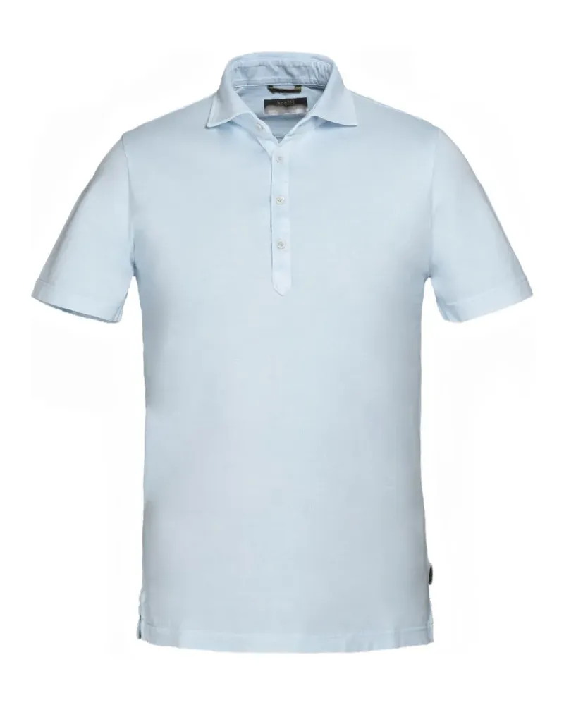 MOORER Poloshirt mit kurzen Ärmeln - Blau Blau